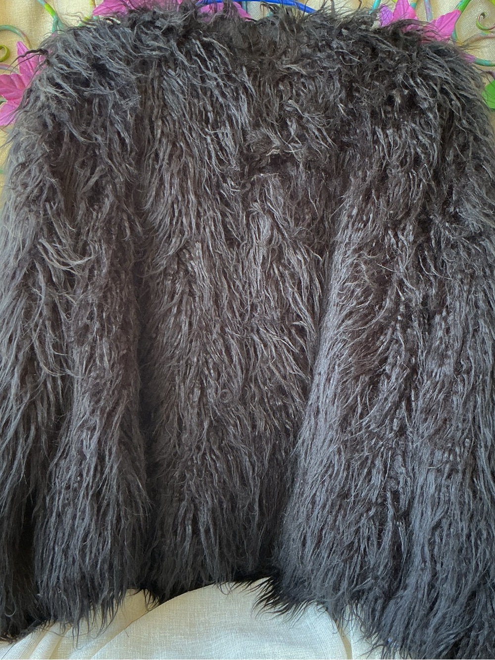 Boohoo Black Shaggy Faux Fur Jacket